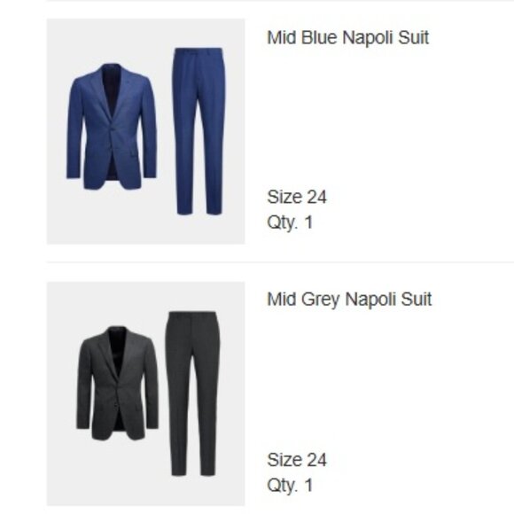 Suitsupply Mid Blue Napoli Suit - 38 - Picture 6 of 7